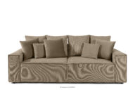 Sofa trzyosobowa z poduszkami sztruks/welur beżowy