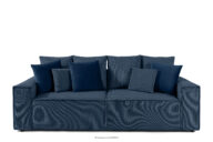 Sofa trzyosobowa z poduszkami sztruks/welur granatowy