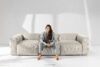 BUFFO Sofa 3 modułowa w tkaninie sztruks kremowa kremowy - zdjęcie 17