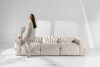 BUFFO Sofa 3 modułowa w tkaninie sztruks kremowa kremowy - zdjęcie 2