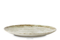 Talerz obiadowy beżowy z porcelany