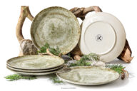 Talerz obiadowy beżowy z porcelany 6szt.