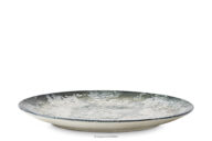 Talerz deserowy z porcelany zieleń boho
