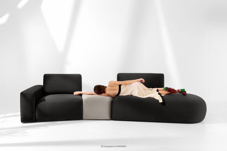 ZUCCO Sofa modułowa organic welur brązowy/beżowy brązowy/beżowy - zdjęcie 15