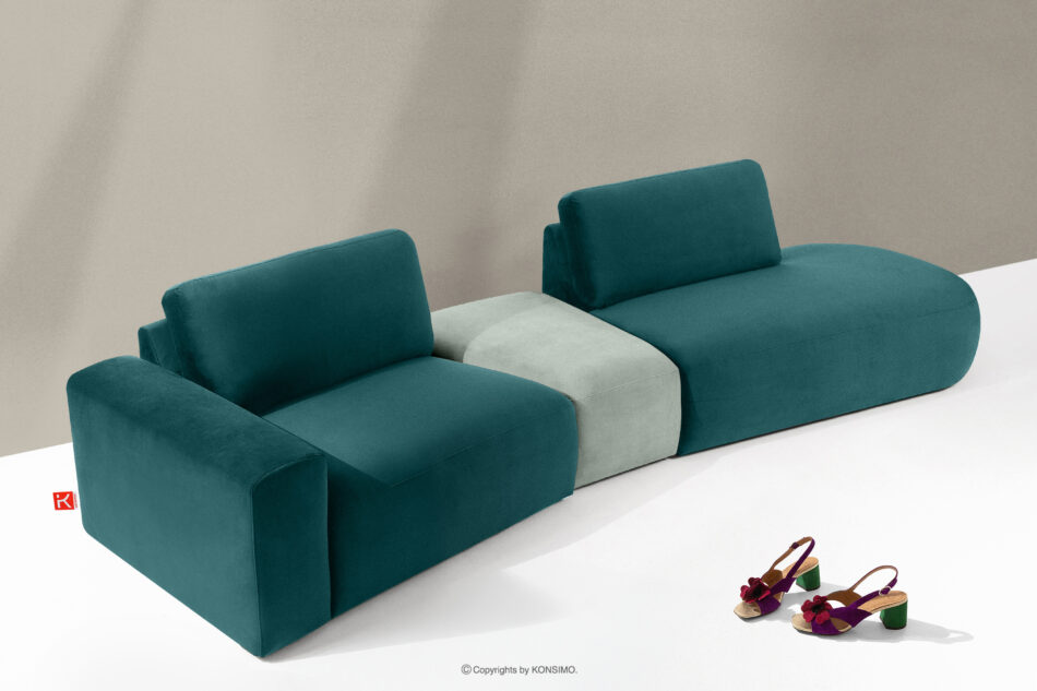 ZUCCO Sofa modułowa organic welur morski/miętowy morski/miętowy - zdjęcie 17
