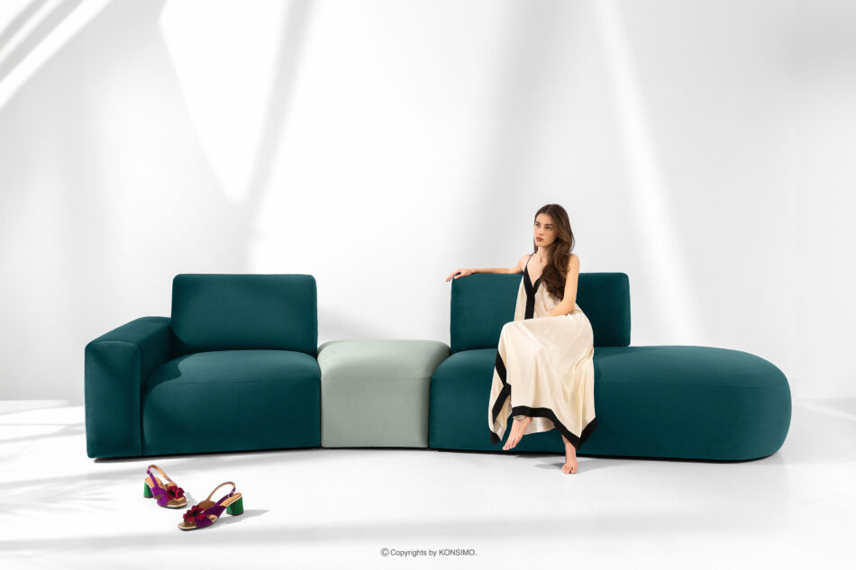 ZUCCO Sofa modułowa organic welur morski/miętowy morski/miętowy - zdjęcie 16