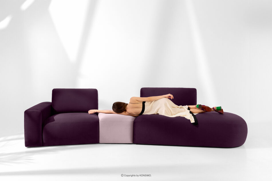 ZUCCO Sofa modułowa organic welur fioletowy/różowy fioletowy/różowy - zdjęcie 15