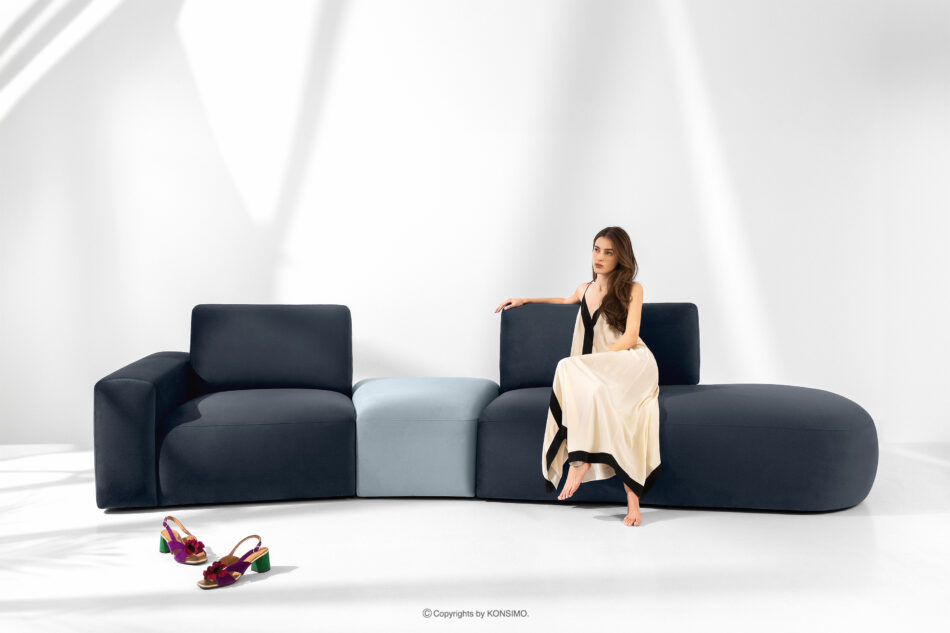 ZUCCO Sofa modułowa organic welur granatowy/niebieski granatowy/niebieski - zdjęcie 16