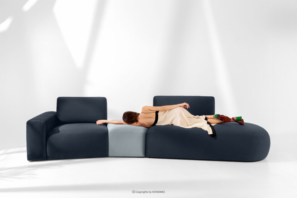 ZUCCO Sofa modułowa organic welur granatowy/niebieski granatowy/niebieski - zdjęcie 15