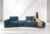 ZUCCO Sofa modułowa organic boucle ciemny niebieski ciemny niebieski - zdjęcie 2