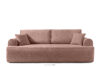 MESSO Sofa shaggy trzyosobowa rozkładana różowy różowy - zdjęcie 1