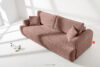 MESSO Sofa shaggy trzyosobowa rozkładana różowy różowy - zdjęcie 2