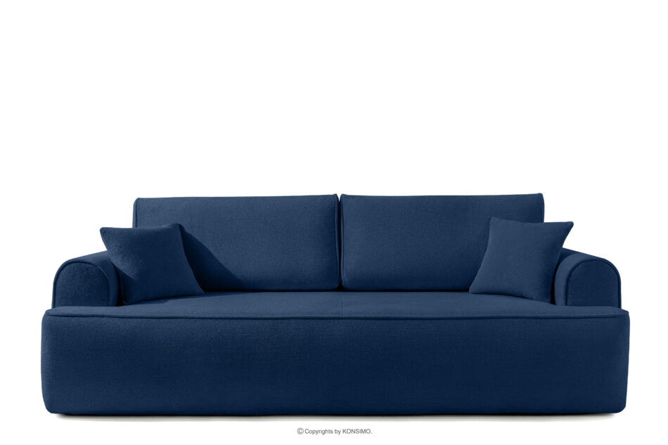 MESSO Sofa shaggy trzyosobowa rozkładana granatowy granatowy - zdjęcie 0