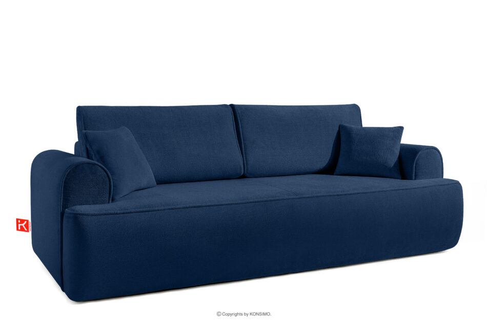 MESSO Sofa shaggy trzyosobowa rozkładana granatowy granatowy - zdjęcie 2
