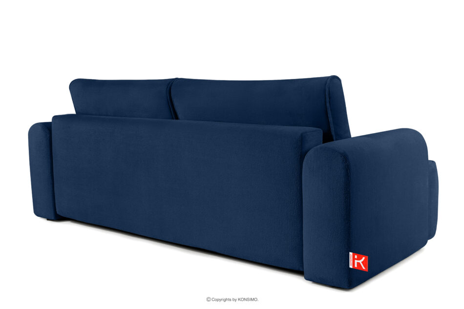 MESSO Sofa shaggy trzyosobowa rozkładana granatowy granatowy - zdjęcie 3