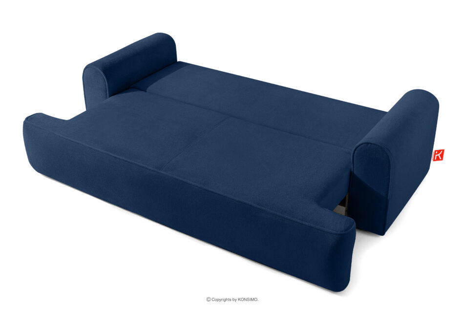 MESSO Sofa shaggy trzyosobowa rozkładana granatowy granatowy - zdjęcie 4