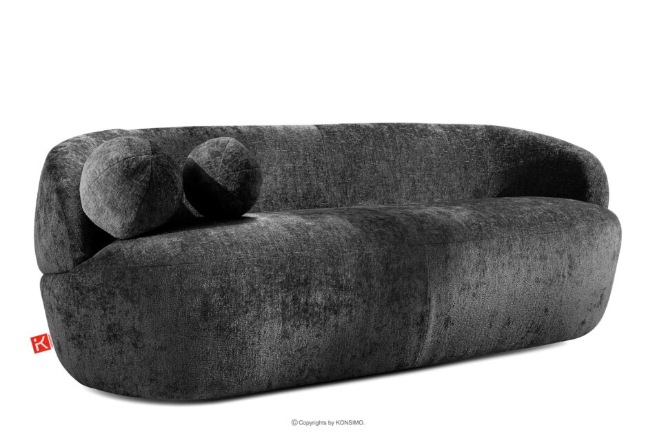 NELUM Nowoczesna sofa w tkaninie szenil antracytowy antracytowy - zdjęcie 2