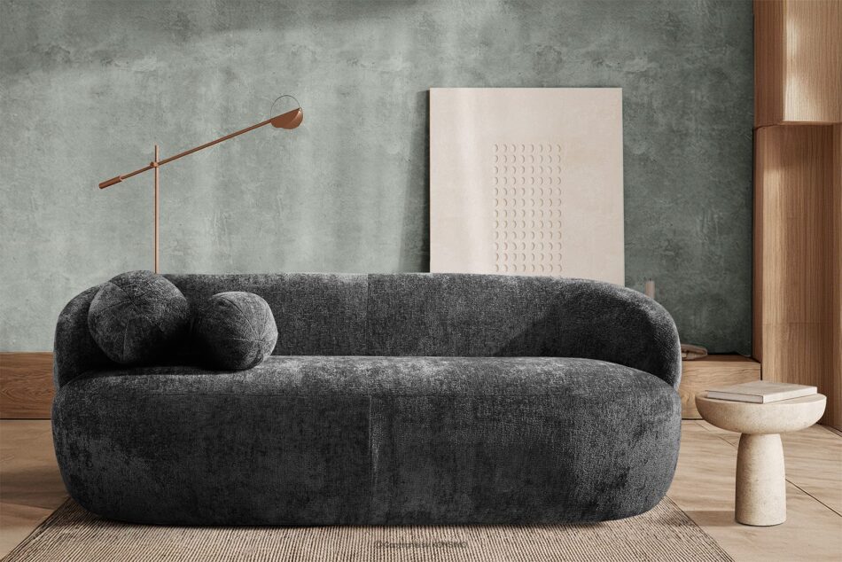 NELUM Nowoczesna sofa w tkaninie szenil antracytowy antracytowy - zdjęcie 7