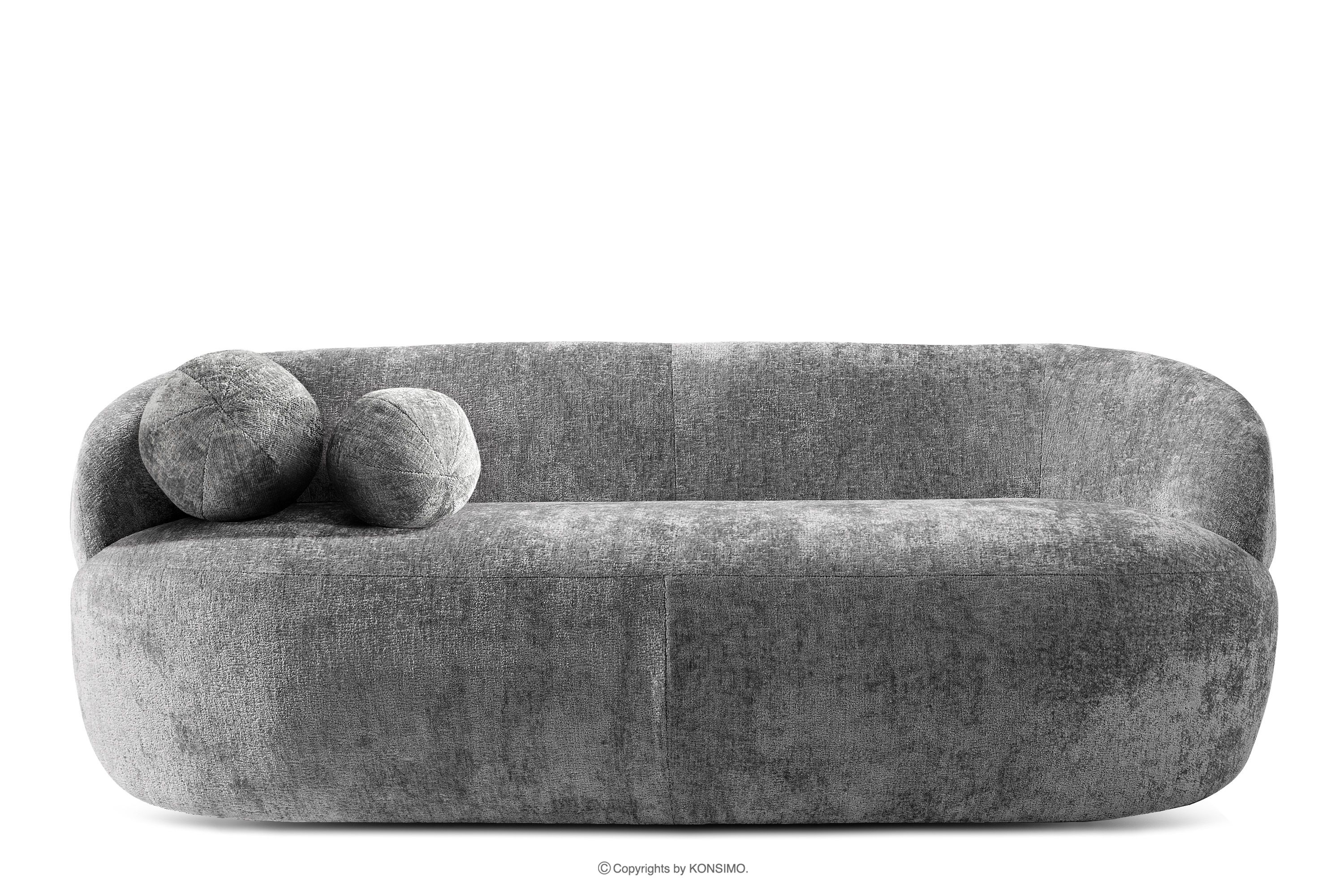 Nowoczesna sofa w tkaninie szenil szary