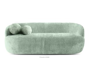 NELUM, https://konsimo.pl/kolekcja/nelum/ Zaokrąglona sofa w stylu modern tkanina szenil miętowy miętowy - zdjęcie