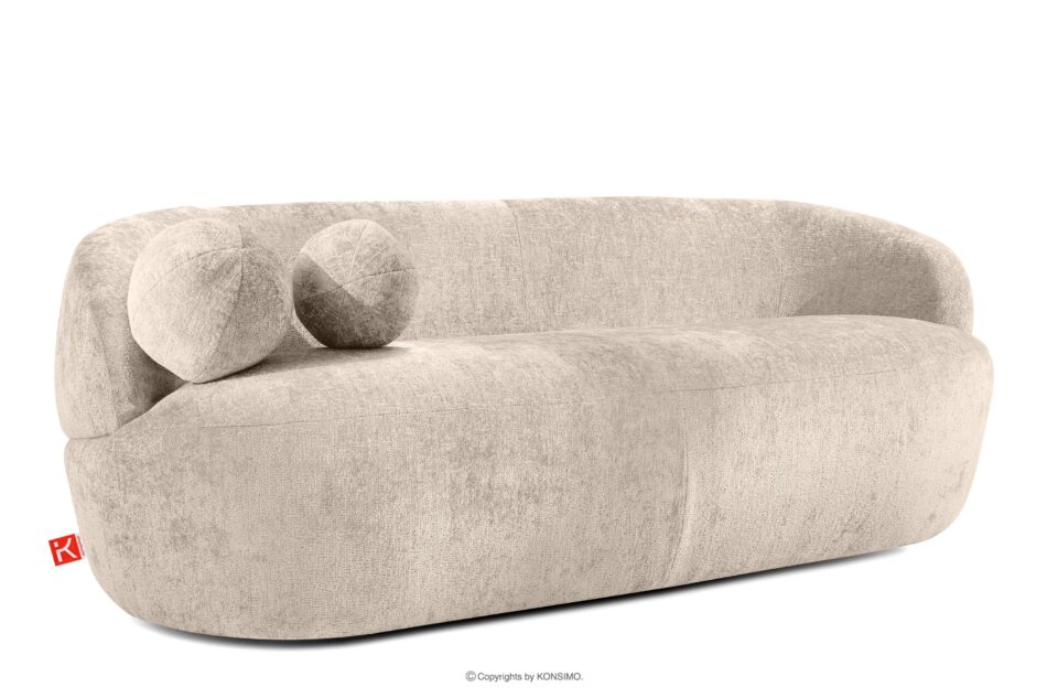 NELUM Nowoczesna sofa w tkaninie szenil kremowy kremowy - zdjęcie 2