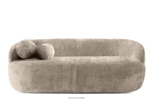 NELUM, https://konsimo.pl/kolekcja/nelum/ Zaokrąglona sofa w stylu modern tkanina szenil beżowy beżowy - zdjęcie