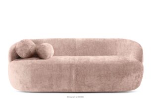 NELUM, https://konsimo.pl/kolekcja/nelum/ Zaokrąglona sofa w stylu modern tkanina szenil różowy różowy - zdjęcie