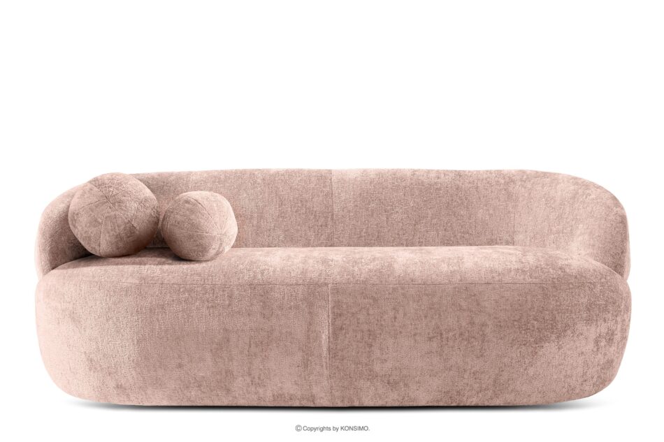 NELUM Zaokrąglona sofa w stylu modern tkanina szenil różowy różowy - zdjęcie 0