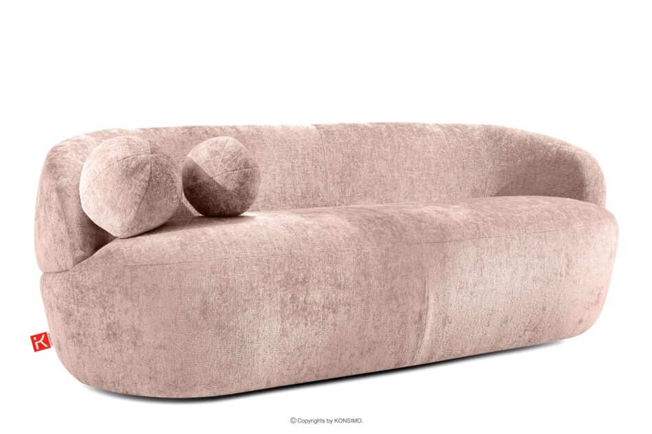 NELUM Zaokrąglona sofa w stylu modern tkanina szenil różowy różowy - zdjęcie 2