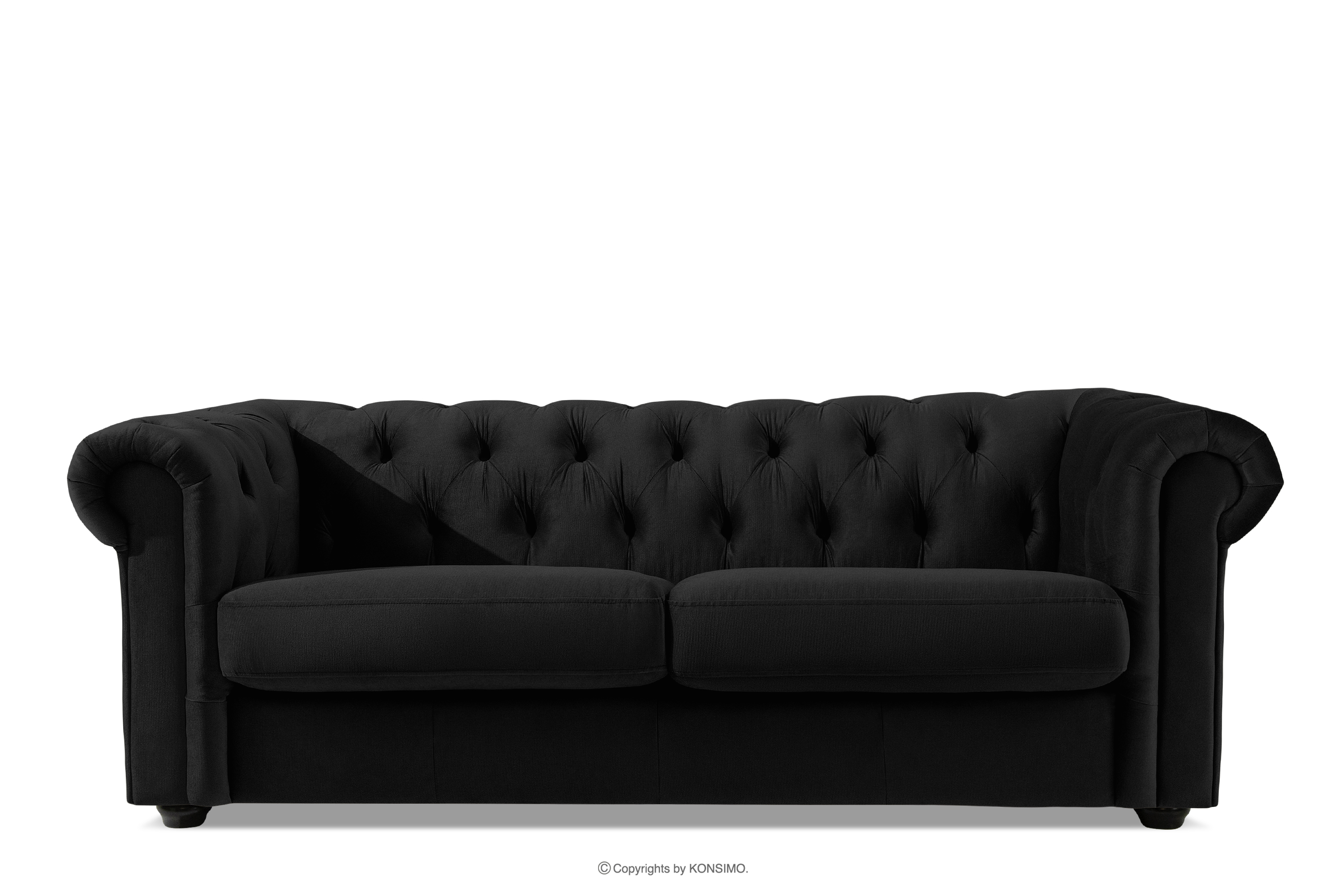 Sofa chesterfield w welurze czarny