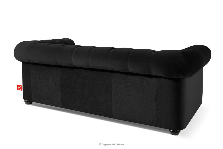 GRAVO Sofa chesterfield w welurze czarny czarny - zdjęcie 3