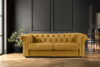 GRAVO Sofa trzyosobowa chesterfield w welurze żółty żółty - zdjęcie 10