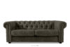 GRAVO Klasyczna sofa trzyosobowa chesterfield w ekoskórze grafitowy grafitowy - zdjęcie 1