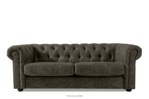 GRAVO, https://konsimo.pl/kolekcja/gravo/ Klasyczna sofa trzyosobowa chesterfield w ekoskórze grafitowy grafitowy - zdjęcie