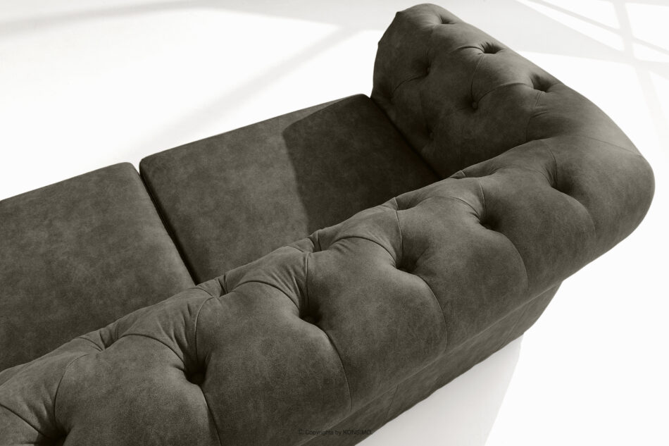 GRAVO Klasyczna sofa trzyosobowa chesterfield w ekoskórze grafitowy grafitowy - zdjęcie 5