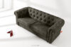 GRAVO Klasyczna sofa trzyosobowa chesterfield w ekoskórze grafitowy grafitowy - zdjęcie 2