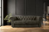 GRAVO Klasyczna sofa trzyosobowa chesterfield w ekoskórze grafitowy grafitowy - zdjęcie 10