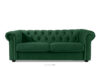 GRAVO Klasyczna sofa trzyosobowa chesterfield w welurze ciemny zielony ciemny zielony - zdjęcie 1