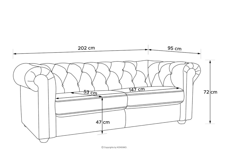 GRAVO Sofa chesterfield w welurze czarny czarny - zdjęcie 10