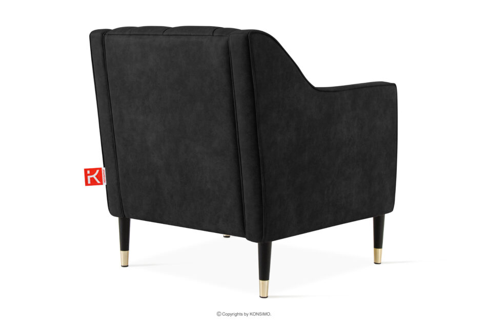 NOMUS Fotel w eleganckim stylu ekoskóra antracytowy antracytowy - zdjęcie 3