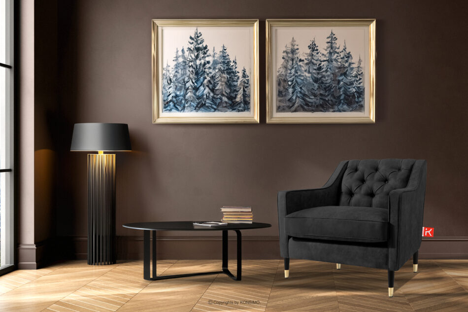 NOMUS Fotel w eleganckim stylu ekoskóra antracytowy antracytowy - zdjęcie 7