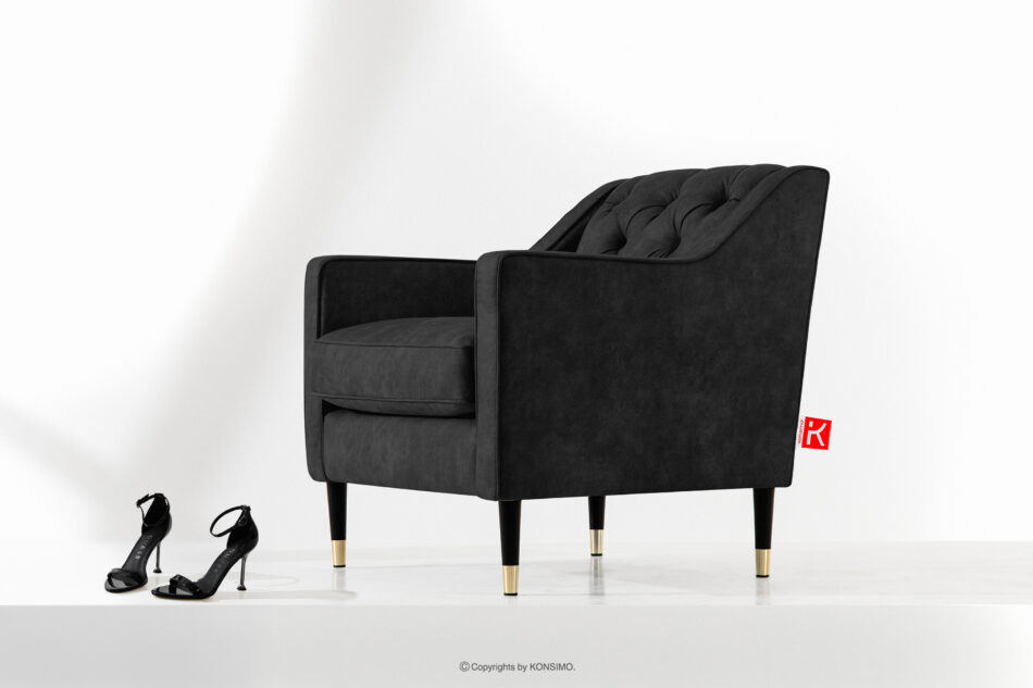 NOMUS Fotel w eleganckim stylu ekoskóra antracytowy antracytowy - zdjęcie 8
