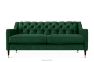 Elegancka sofa dwuosobowa z pikowaniem w tkaninie welur ciemny zielony