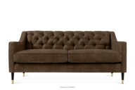 Sofa dwuosobowa w eleganckim stylu ciemny brązowy