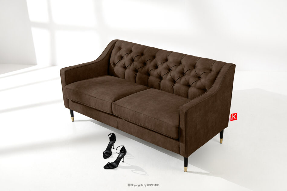 NOMUS Sofa dwuosobowa w eleganckim stylu ciemny brązowy ciemny brązowy - zdjęcie 1