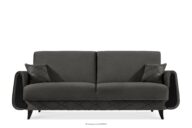 Sofa rozkładana welur w stylu elegant antracytowy