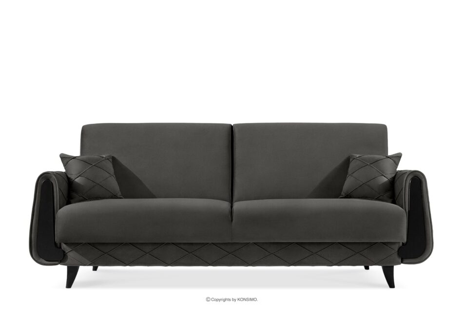 GUSTAVO III Sofa rozkładana welur w stylu elegant antracytowy antracytowy - zdjęcie 0