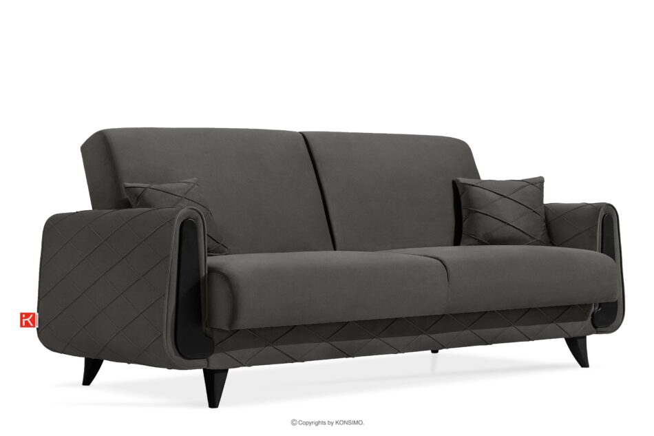 GUSTAVO III Sofa rozkładana welur w stylu elegant antracytowy antracytowy - zdjęcie 2