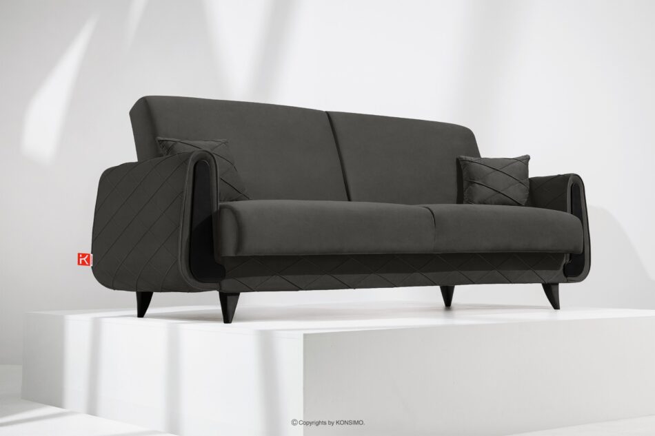 GUSTAVO III Sofa rozkładana welur w stylu elegant antracytowy antracytowy - zdjęcie 1