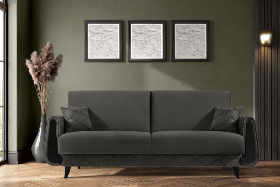 GUSTAVO III Sofa rozkładana welur w stylu elegant antracytowy antracytowy - zdjęcie 11